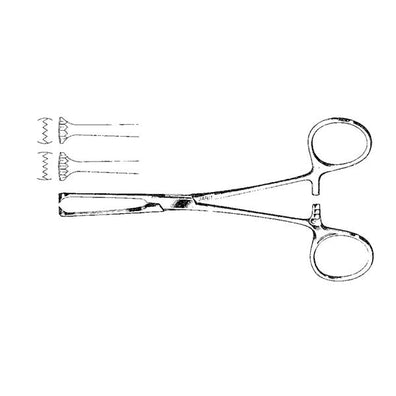 Forcep Tissue Allis 6-1/8" Straight 5x6 Teeth Ea